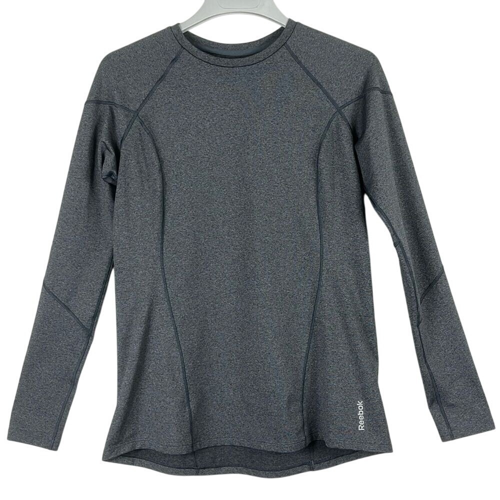 Reebok Play Warm Active Long Sleeve CrewNeck Shirt Womens Size XL Charcoal Grey